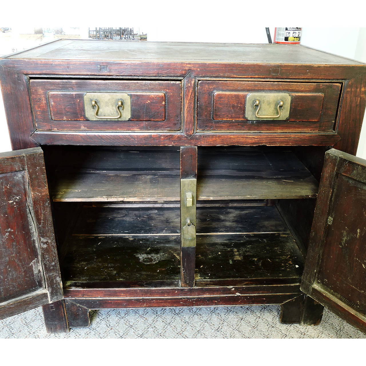 Chinese Elmwood Two-Drawer Chest, Early 19th Century For Sale 3