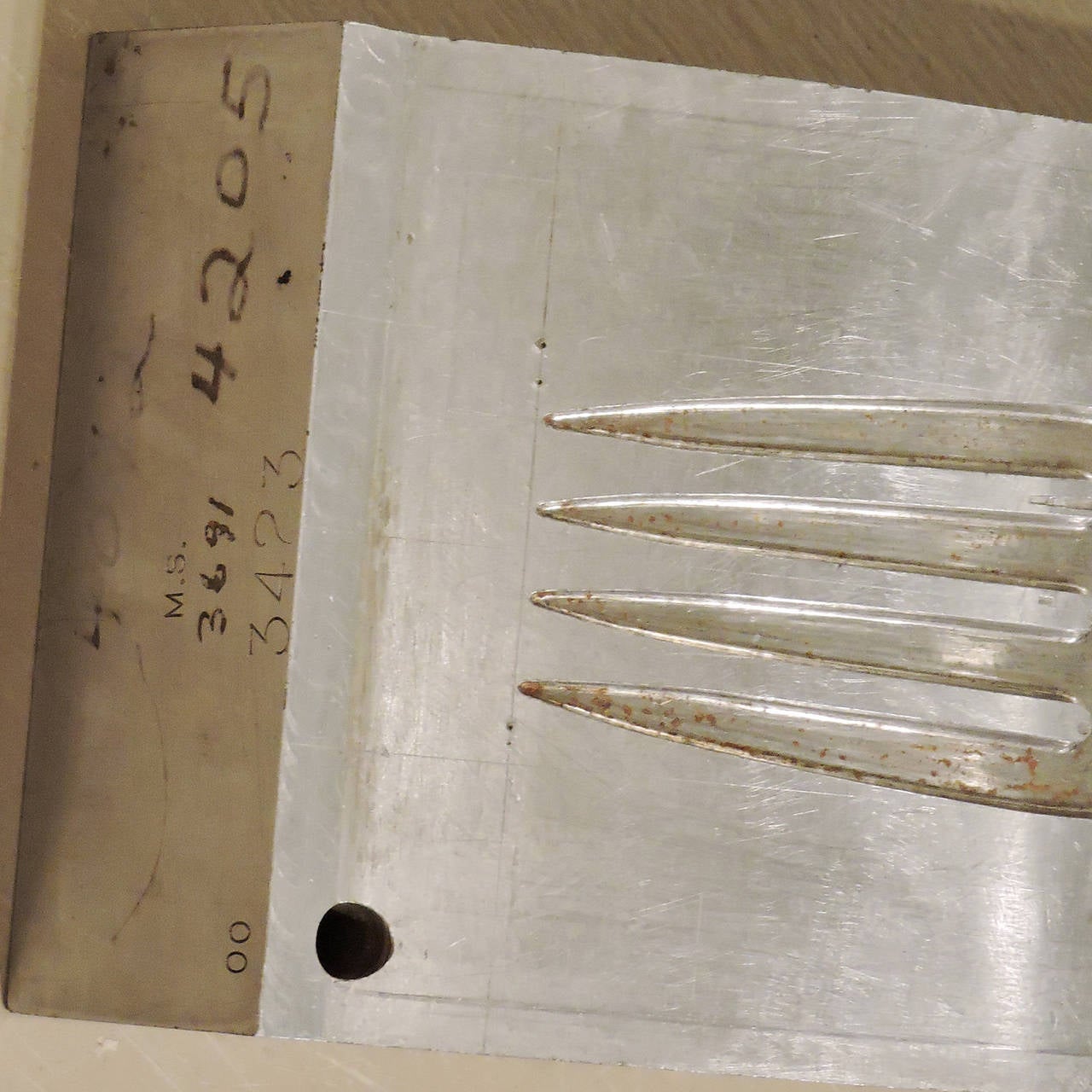 Fantastic Massive Industrial Silverware Serving Fork Die In Good Condition In Concord, MA