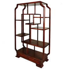 Antique Chinese Hardwood Multi Tiered Shelf