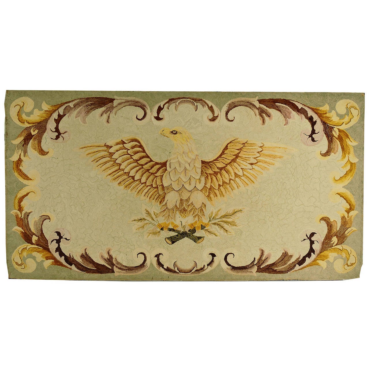 Large 19th Century American Folk Art Hand-Hooked Eagle Rug For Sale at ...