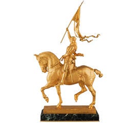Frémiet ""Jeanne d'Arc"" Sculpture équestre française en bronze