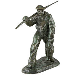 Meheut "The Return of the Fisherman" Bronze Figural Sculpture, circa 1935