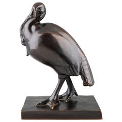 Antique Boutarel "Wild Turkey" French Bronze Animal Sculpture, circa 1930