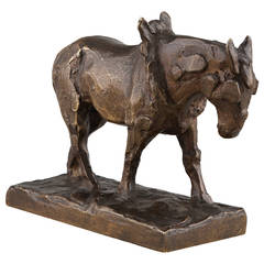 Artus French Animal Bronze Sculpture, "Hauling Horse"