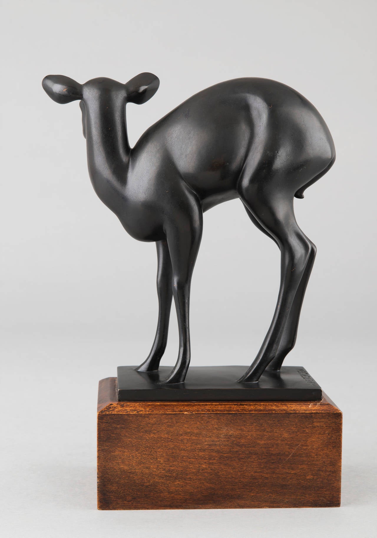 Art Deco Armand Petersen Animal Bronze Sculpture, 
