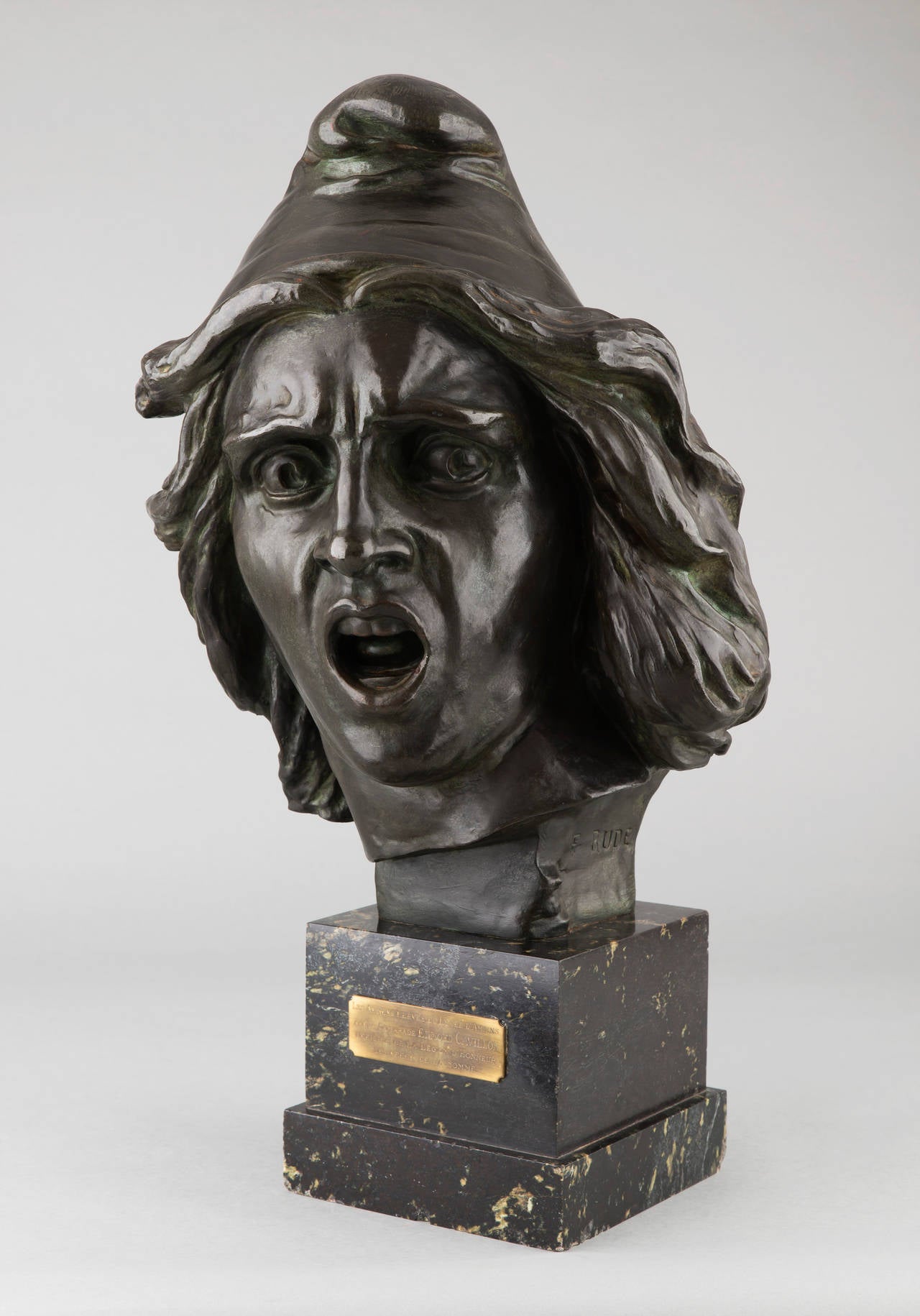 Rude French Figural Bronze Bust Sculpture, "La Marseillaise"