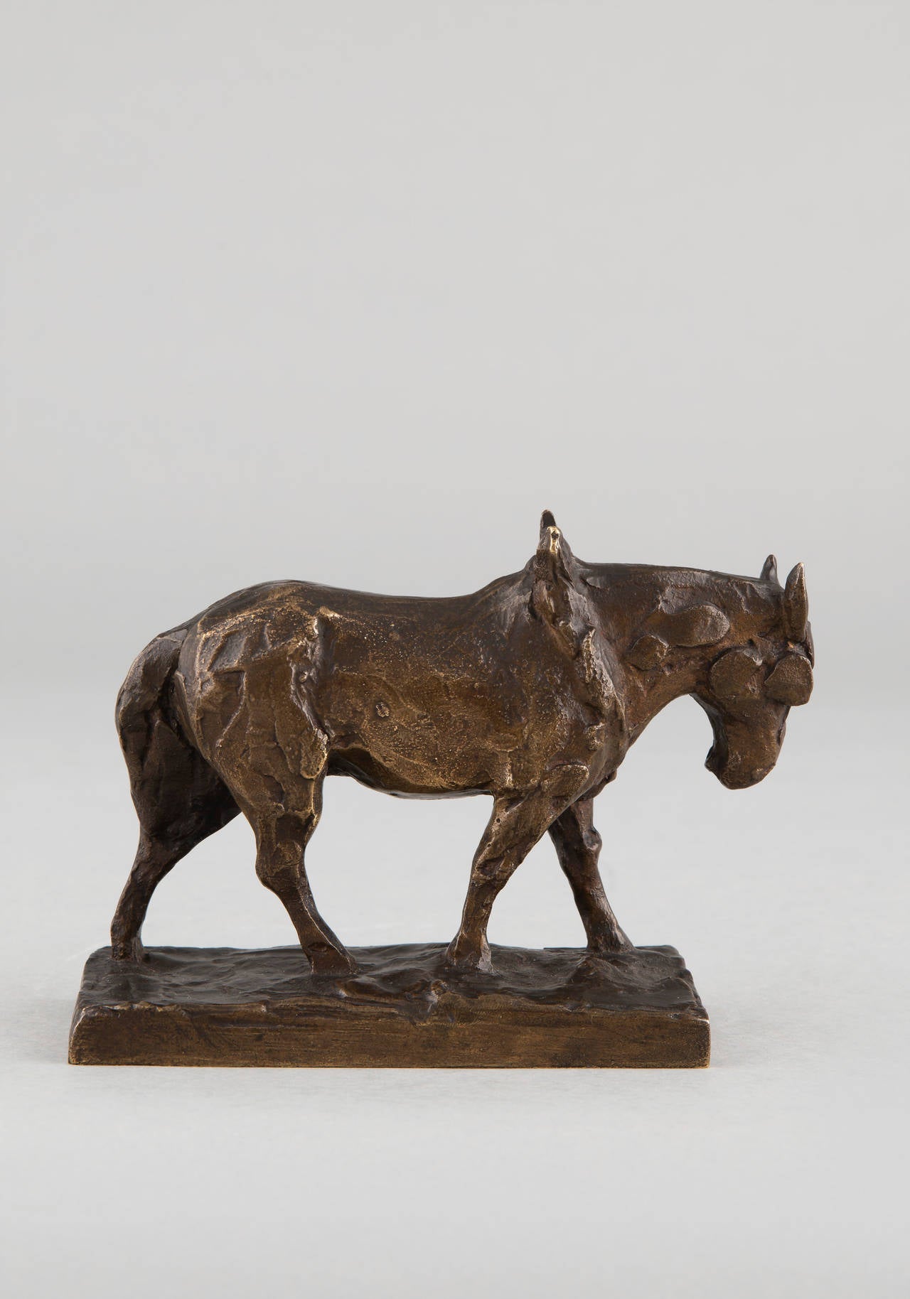 Artus French Animal Bronze Sculpture, "Hauling Horse"