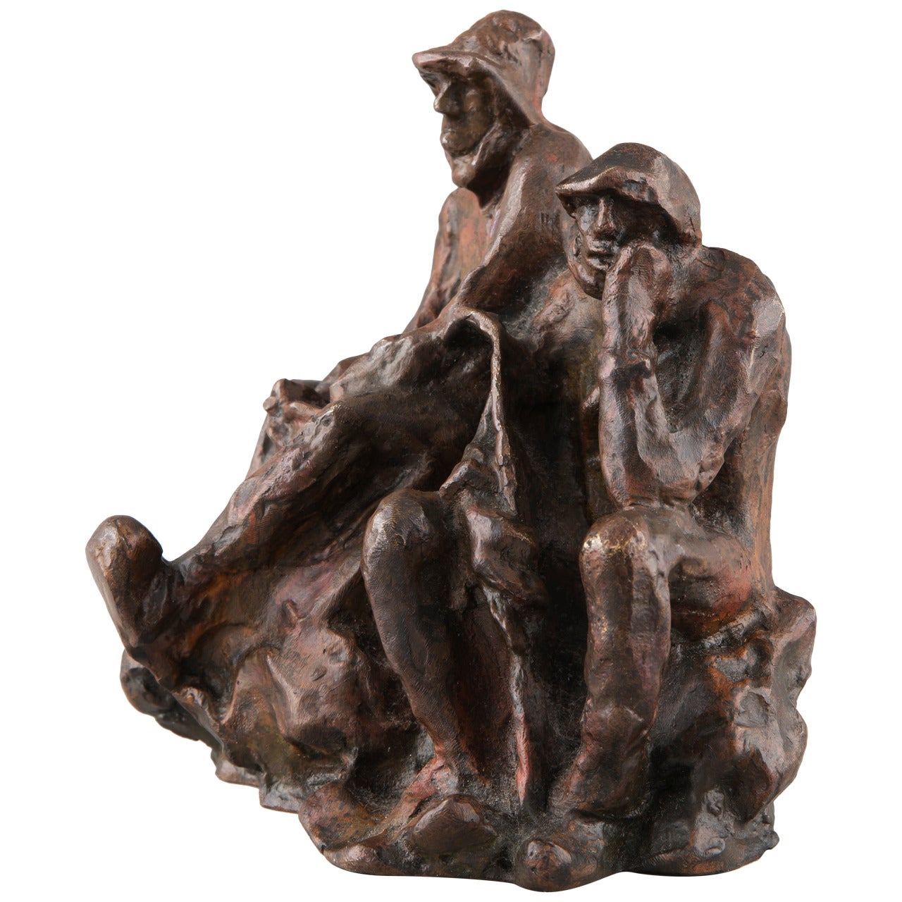 Hoetger German Figural Bronze Sculpture, "Two Sailors" For Sale