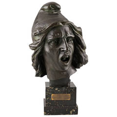 Rude French Figural Bronze Bust Sculpture, "La Marseillaise"