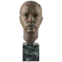 Breker French Figural Bronze Sculpture, "Portrait of Hans Gerling"