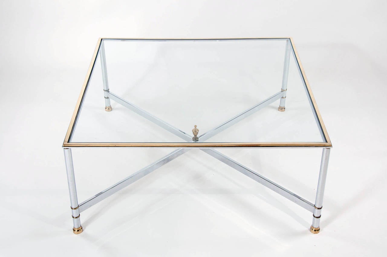 1970s Large Square Glass Coffee Table 4