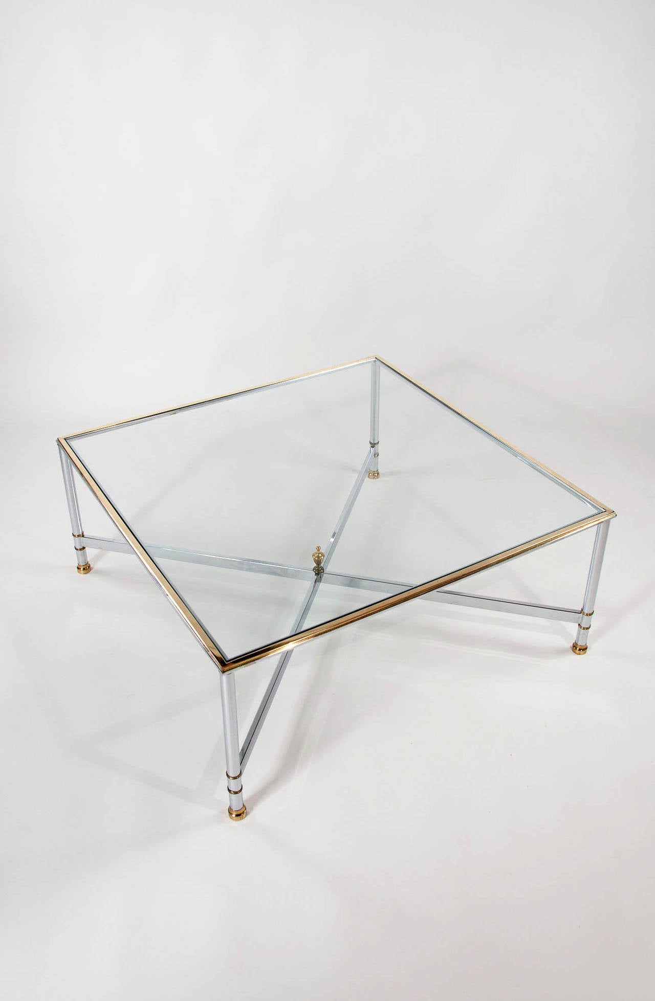 1970s Large Square Glass Coffee Table 1