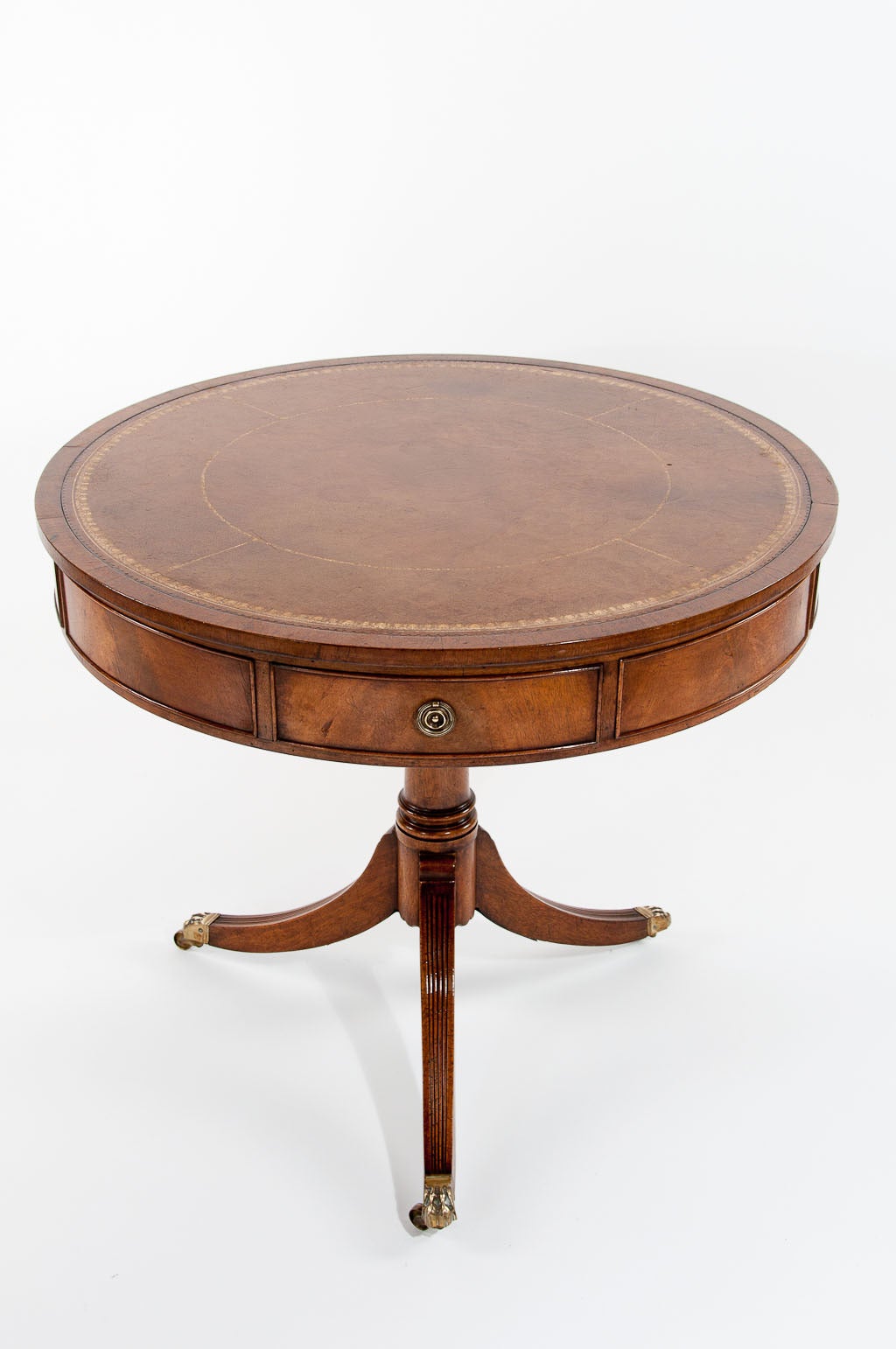 British Mahogany Revolving Drum Table