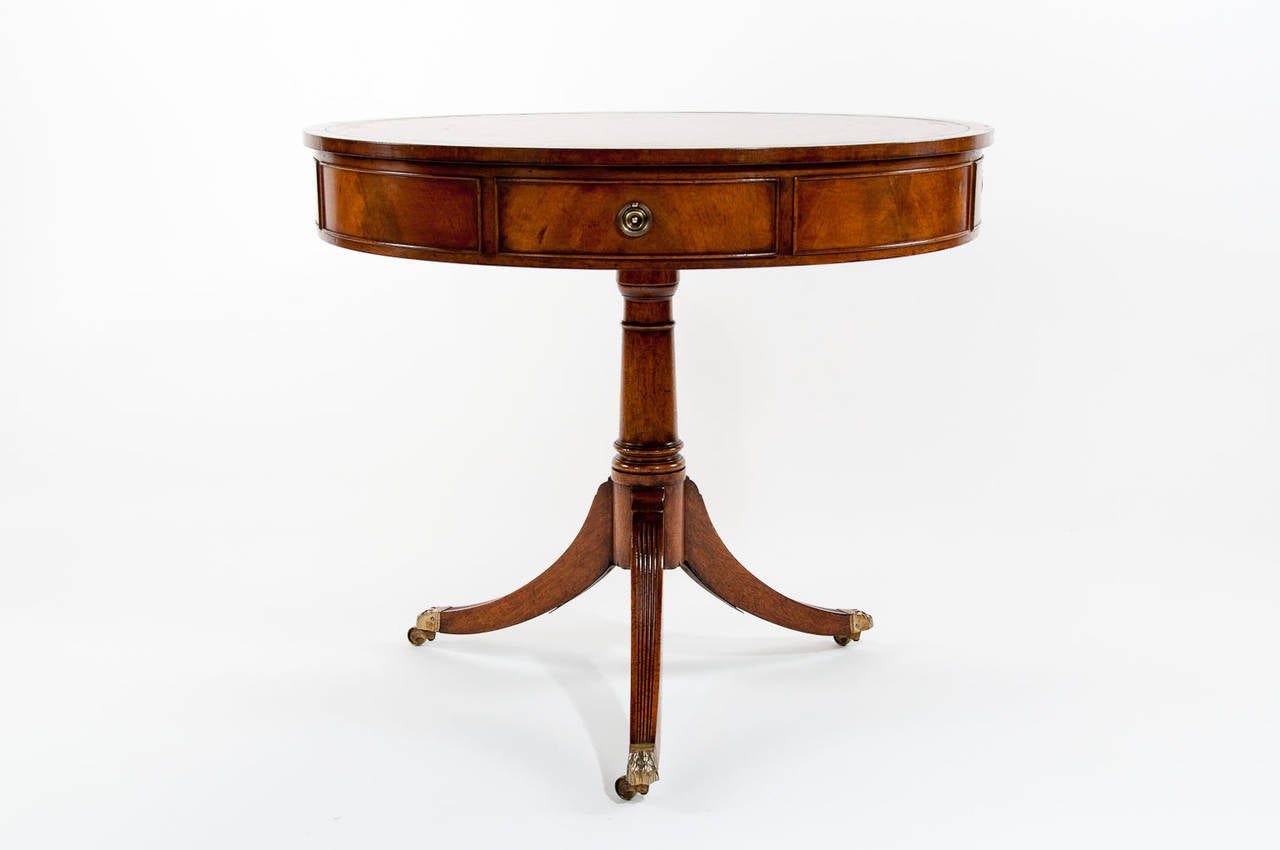 Mahogany Revolving Drum Table In Excellent Condition In Benington, Herts