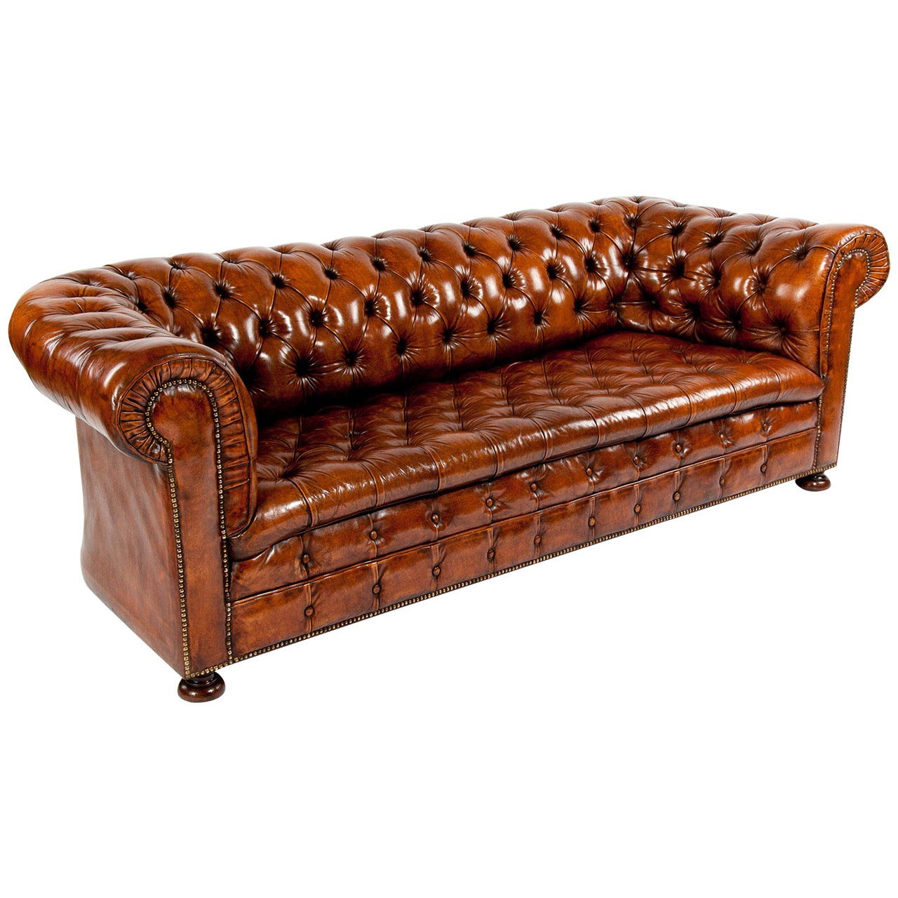 Quality Antique Leather Chesterfield Sofa