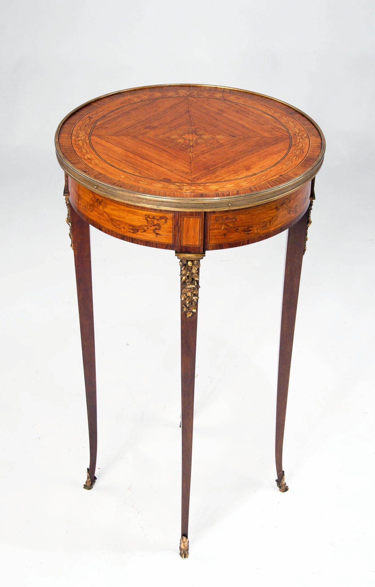 Gilt Fine French Inlaid Occasional Table