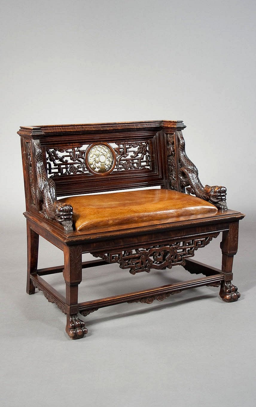Antique Carved Chinese Throne Seat