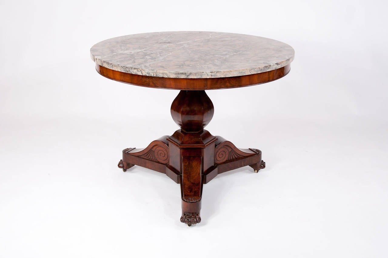 French Flame Mahogany Gueridon Table