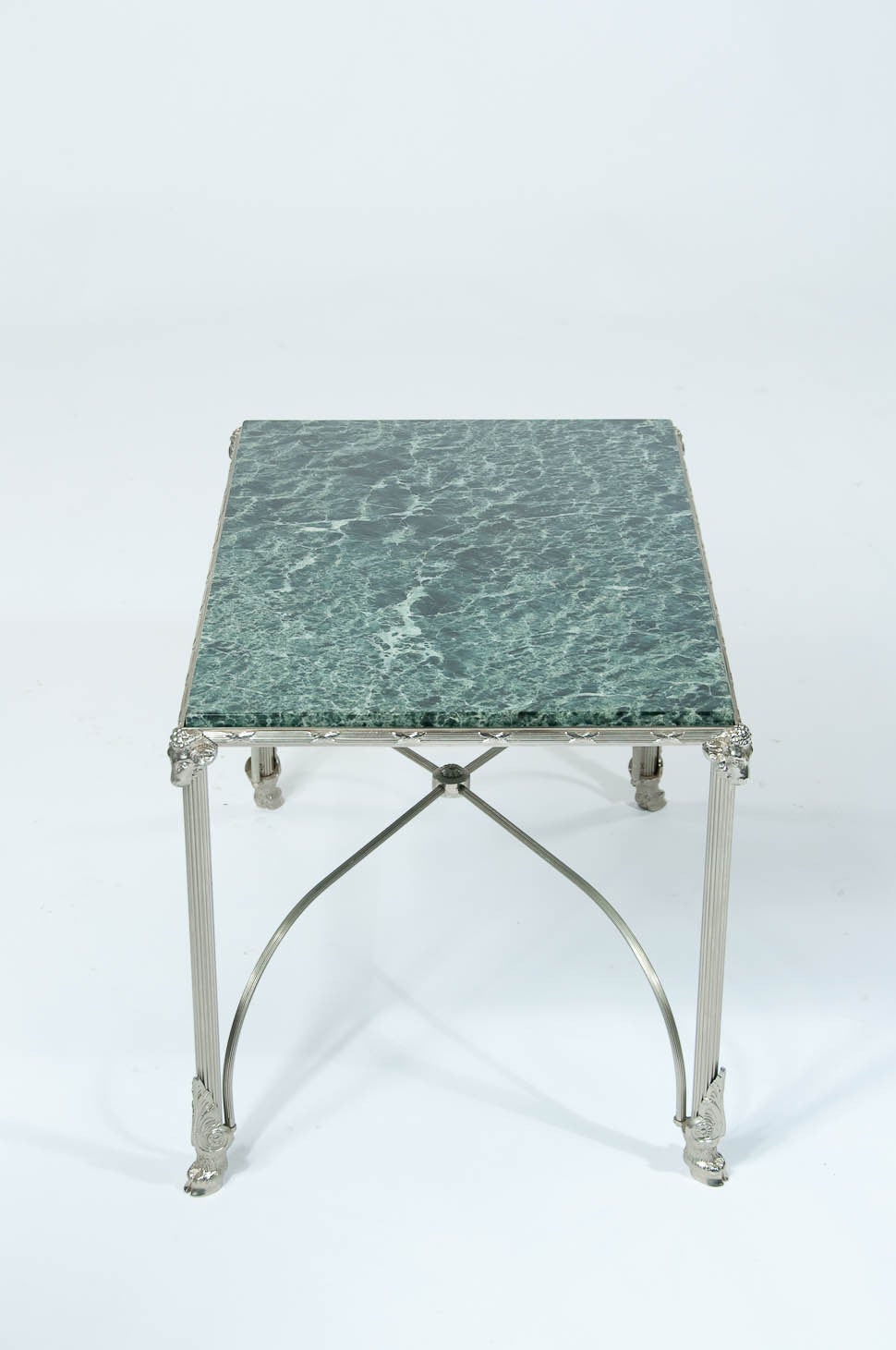 1920s Nickel-Plated Marble-Topped Occasional Table 4