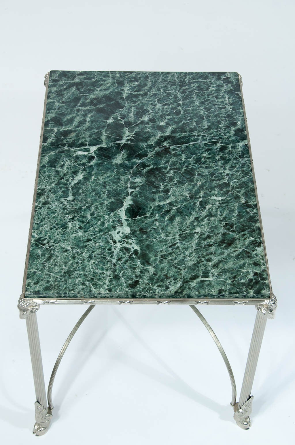 1920s Nickel-Plated Marble-Topped Occasional Table 5