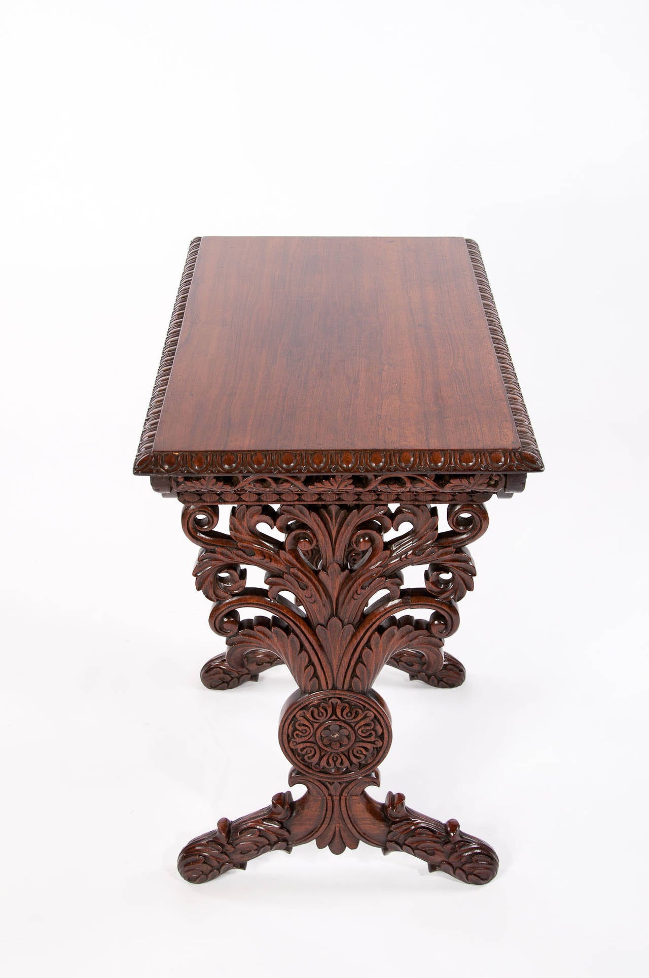 19th Century Heavily Carved Rosewood Side Table 5