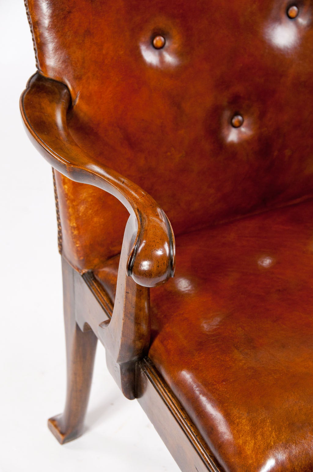 Carved Quality 1920s Walnut Armchair by Tozer