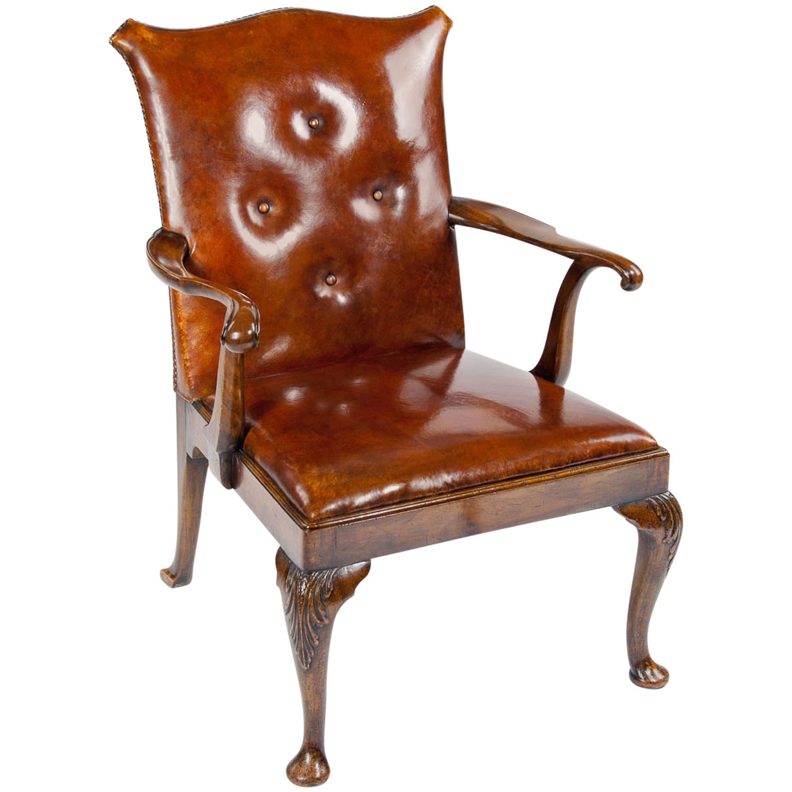 Quality 1920s Walnut Armchair by Tozer