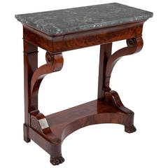 French 19th Century Mahogany Marble-Top Console