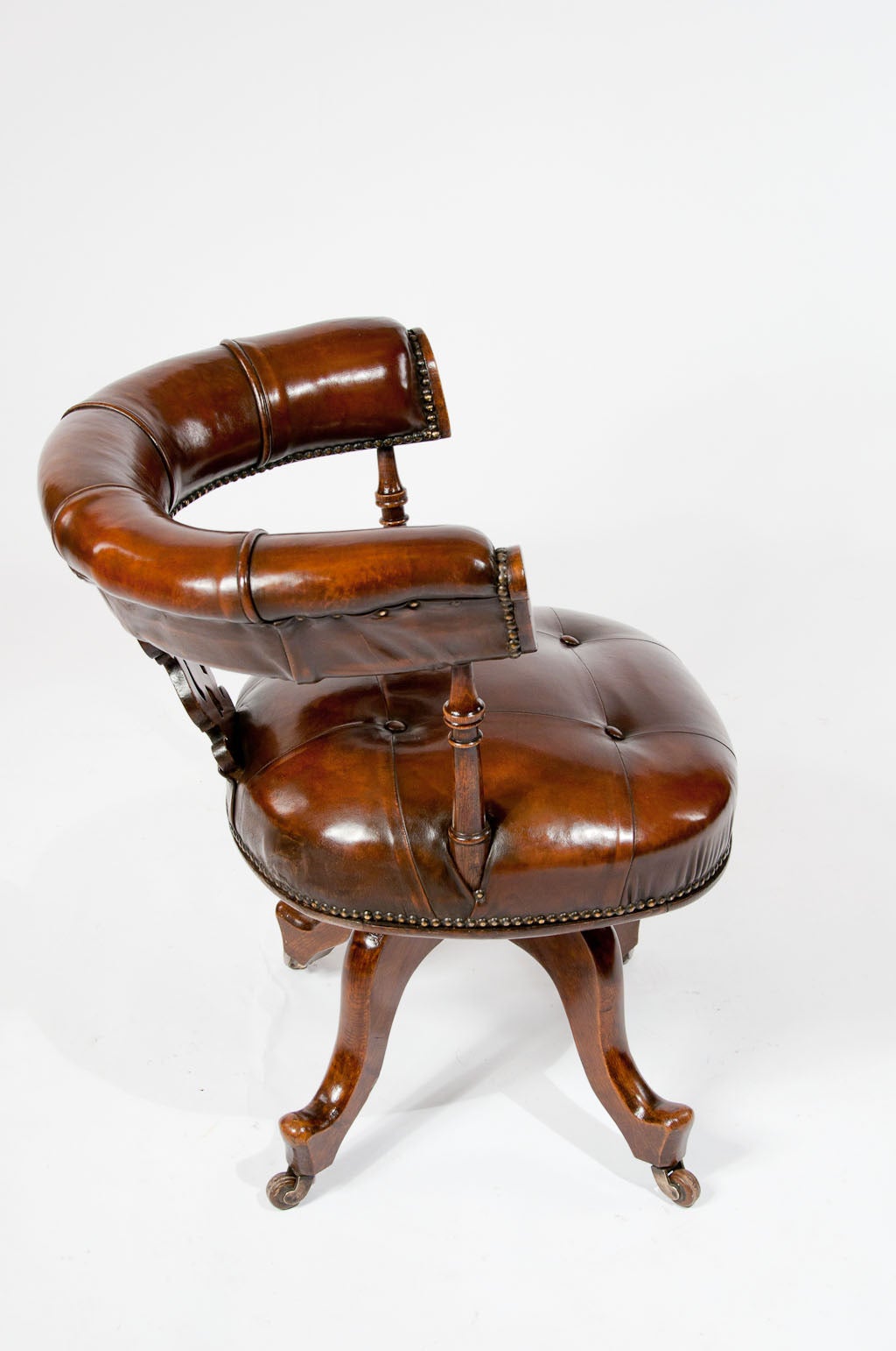 Victorian Leather Upholstered Desk Chair 4