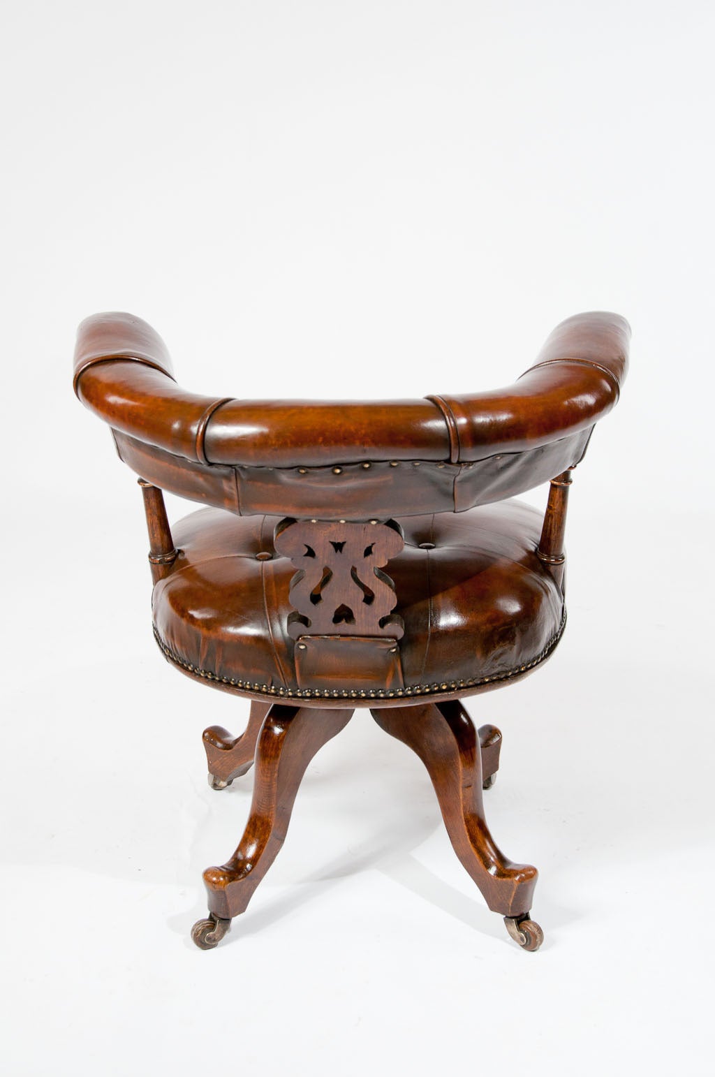Victorian Leather Upholstered Desk Chair 5