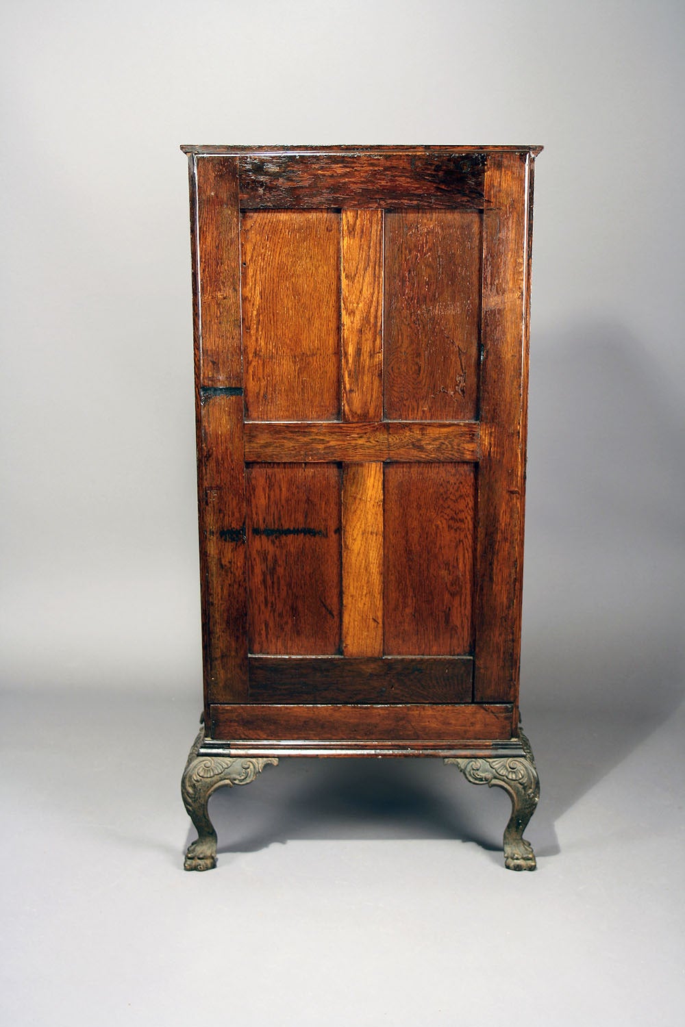 Victorian Oak Cabinet on Cast Iron Feet 5