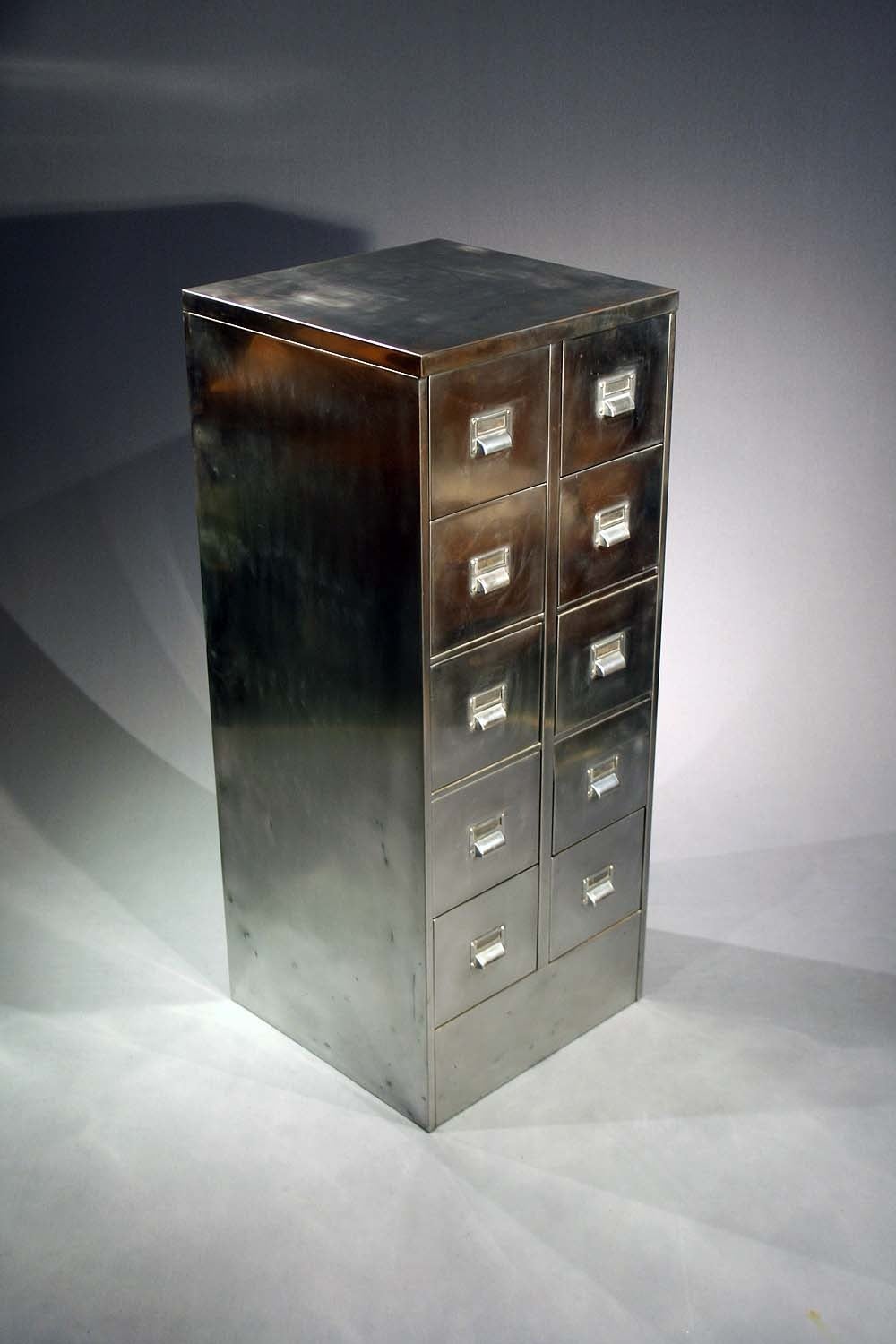Polished Metal Filing Cabinet