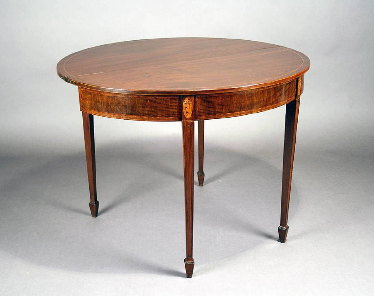 19th Century George III Mahogany Demilune Tea Table