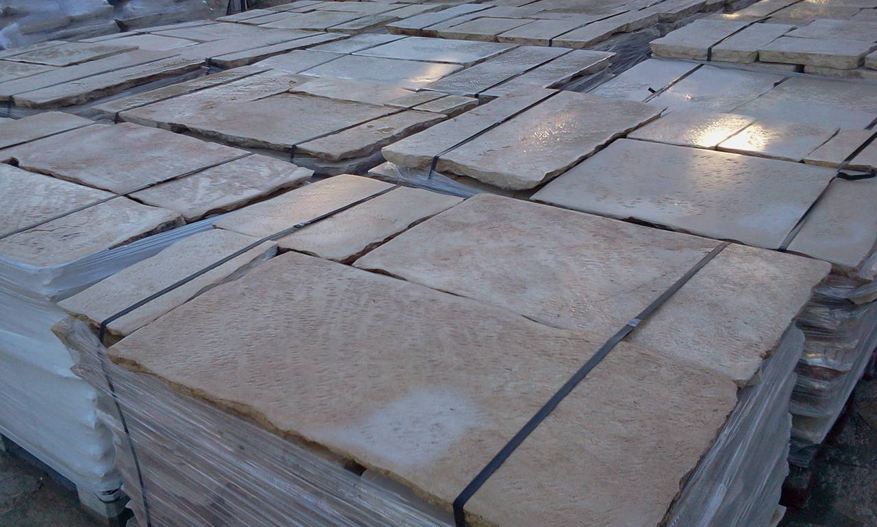 Louis XVI French Antique Floors Opus ( Dalles De Bourgogne ) Limestone, 17th-18th Century