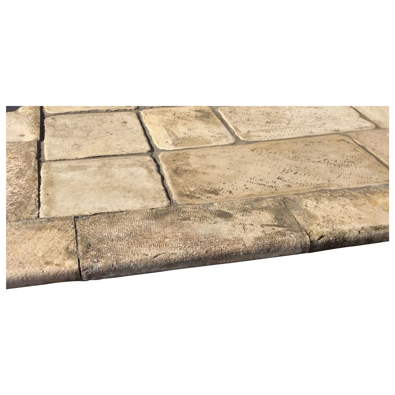 French Antique Floors Opus ( Dalles De Bourgogne ) Limestone, 17th-18th Century