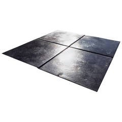 Antique Black Stone Flooring, Authentic Recycled Limestone of the 19th Century