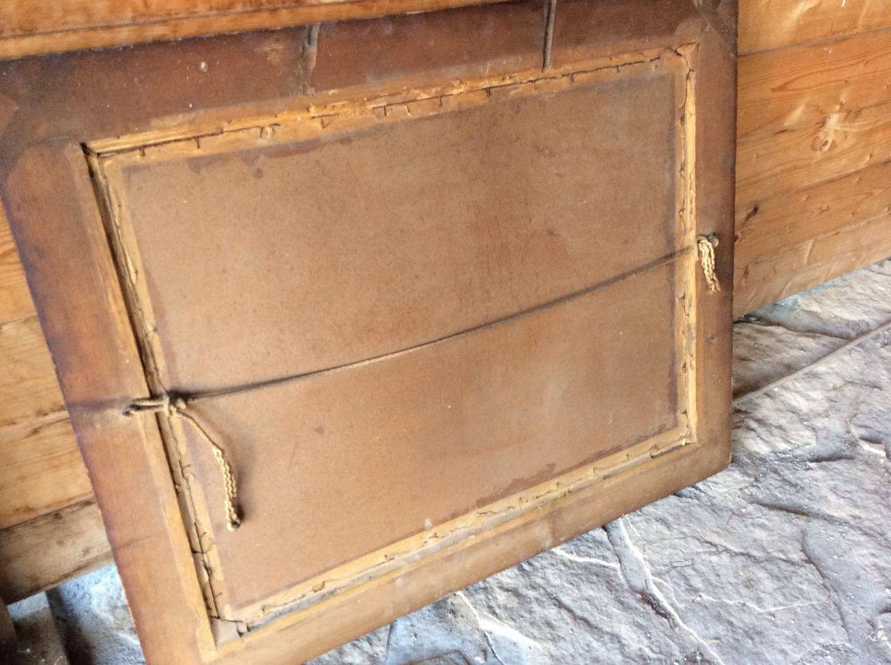 Luigi XVI Stampa antica del 18° secolo, con cornice in legno e supporto in corda originale in vendita