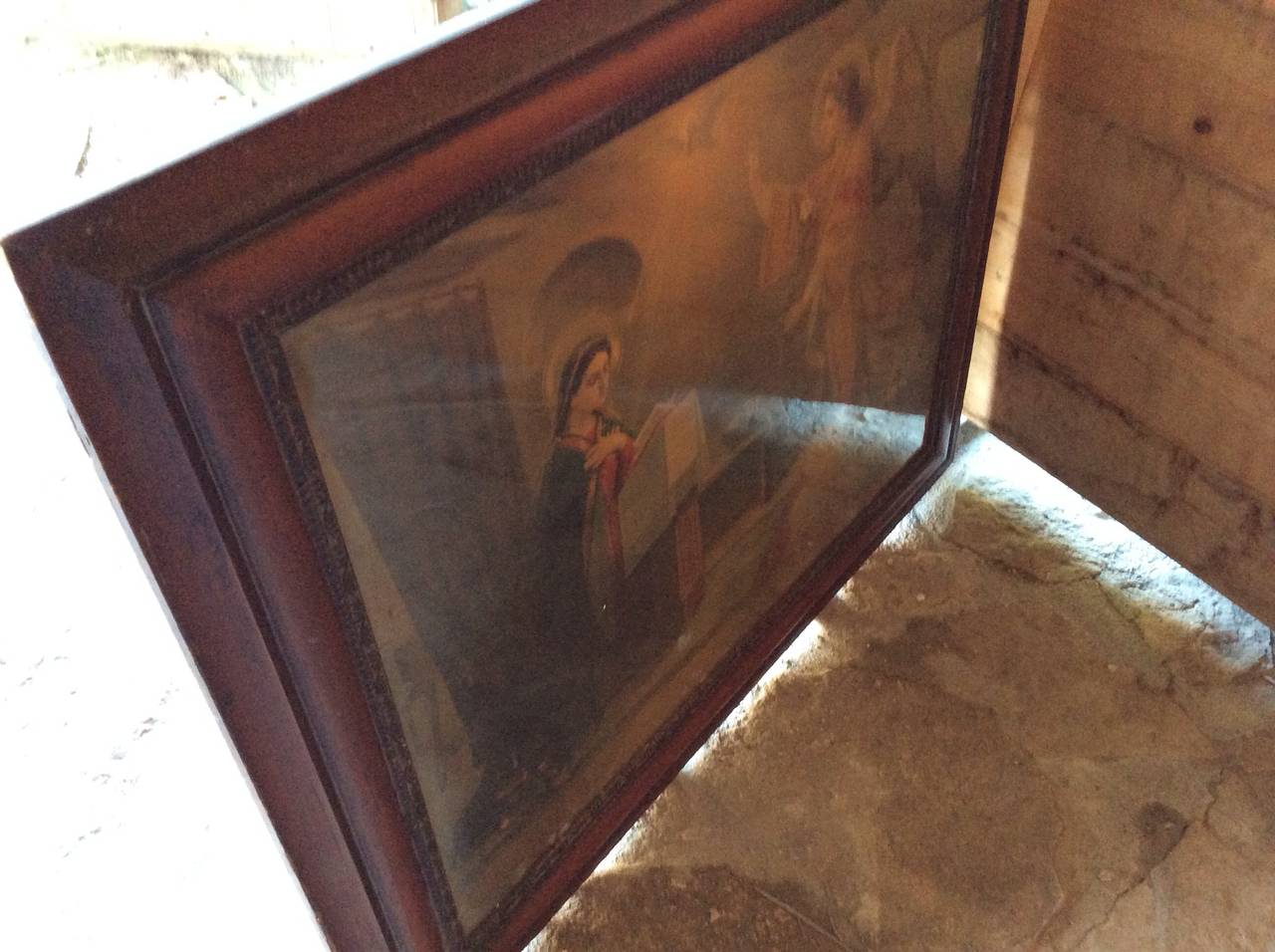 Stampa antica del 18° secolo, con cornice in legno e supporto in corda originale In condizioni buone in vendita a Forte Dei Marmi, IT