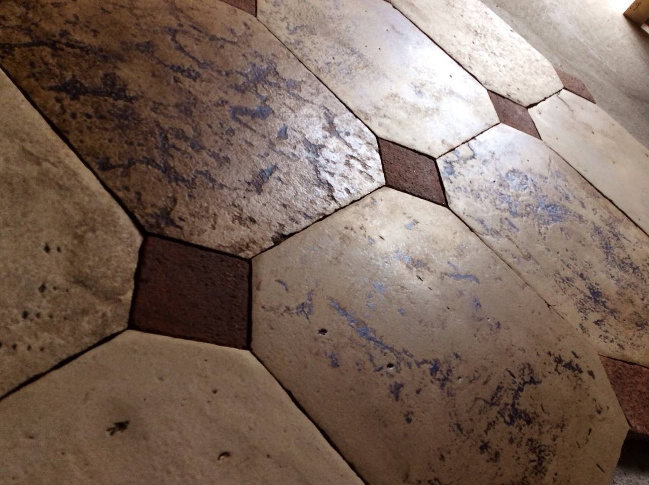 Antique Reclaimed  Recycled  French Cabochon, Stone and Terracotra Flooring 19th Century,  we have reduced  to 1 inch  thick, ( 2,5 cm ) size 15,7 
Stock  available circa. 320  sqft,

discounted price $ 20,000

For more information send