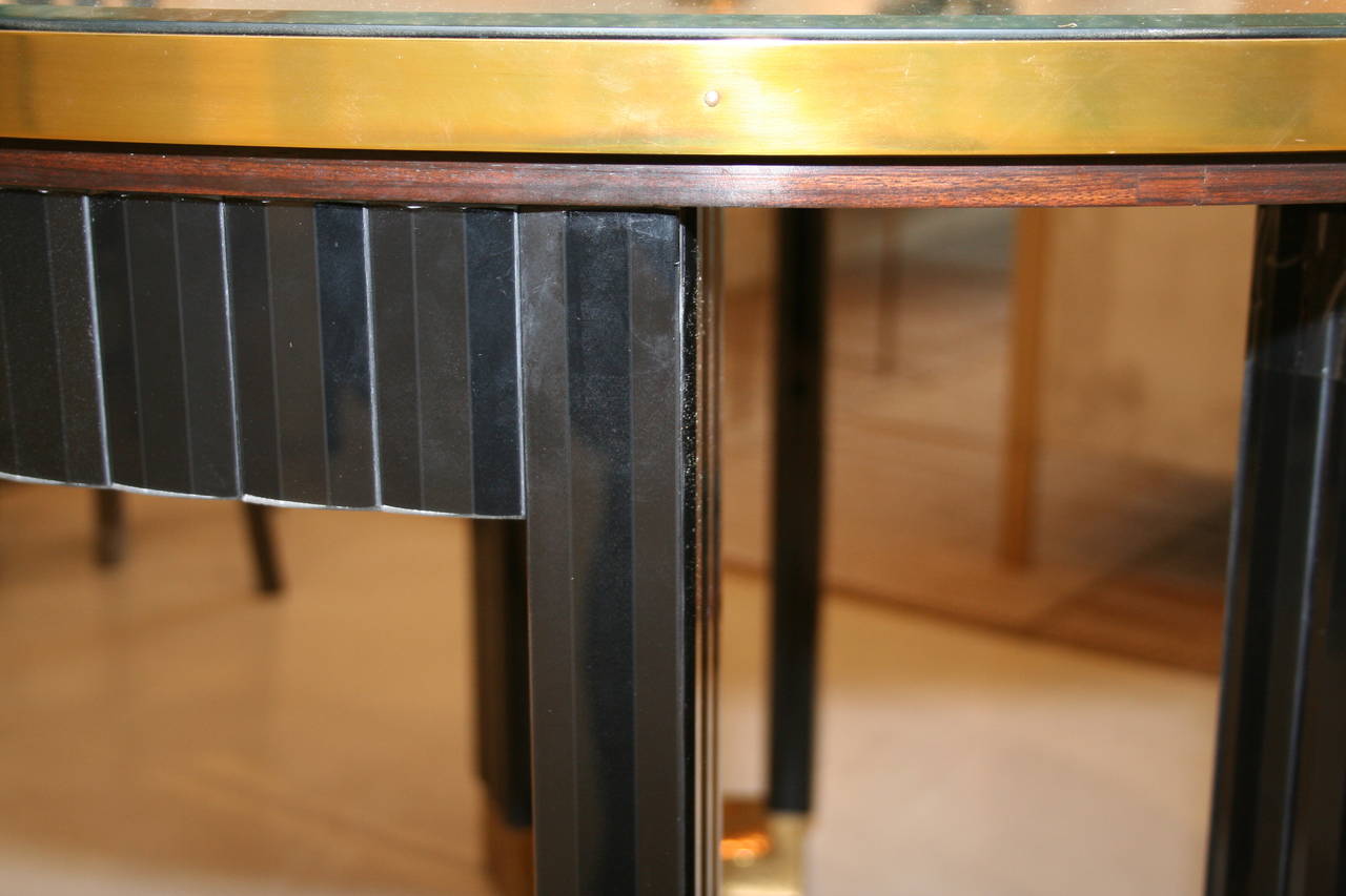 Brass-Mounted, Mirrored Glass Center Table 2