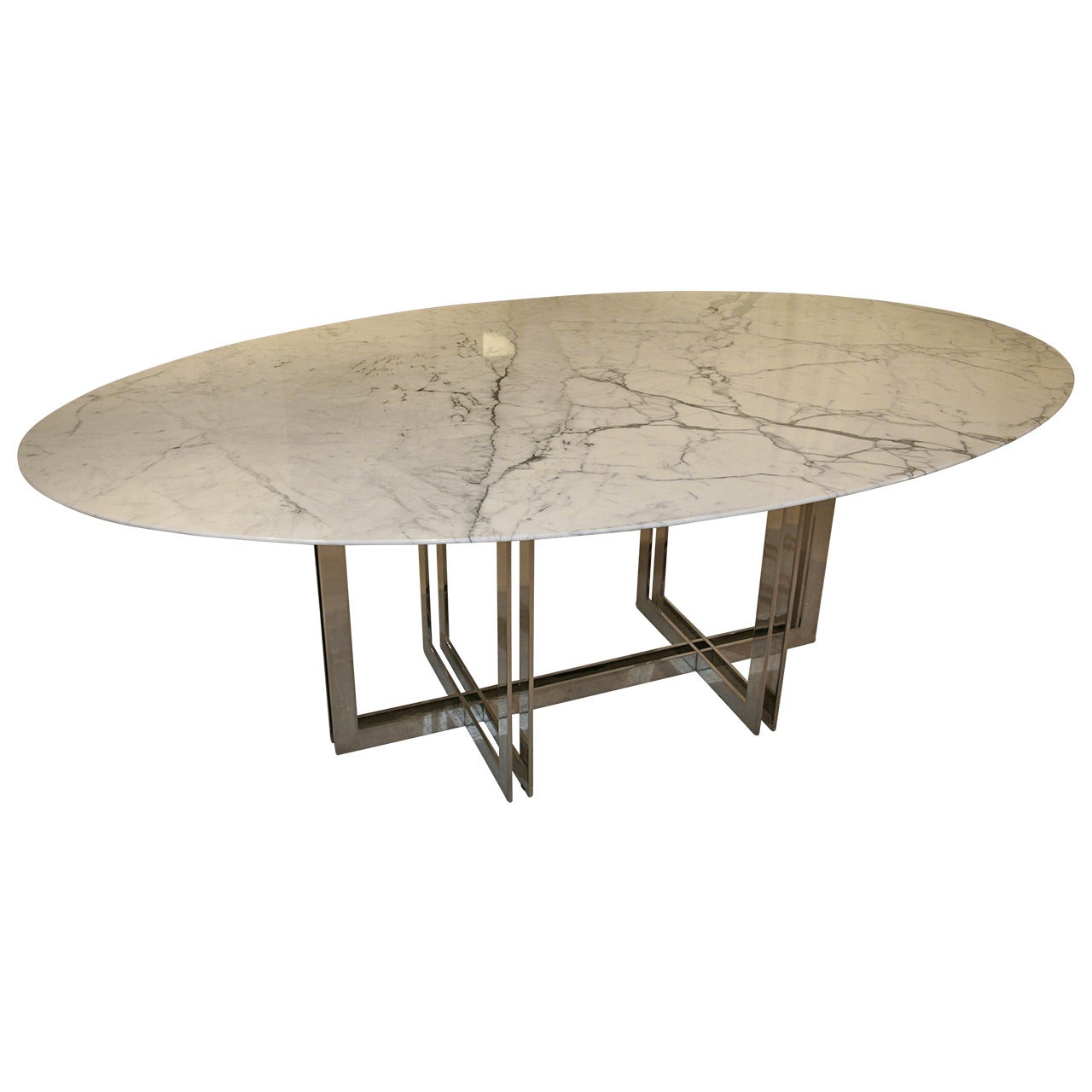 Emily Summers Studio Line Custom White Marble Dining Table For Sale