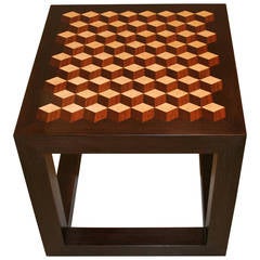 Emily Summers Studio Line Handcrafted End Table with Inlay Detail