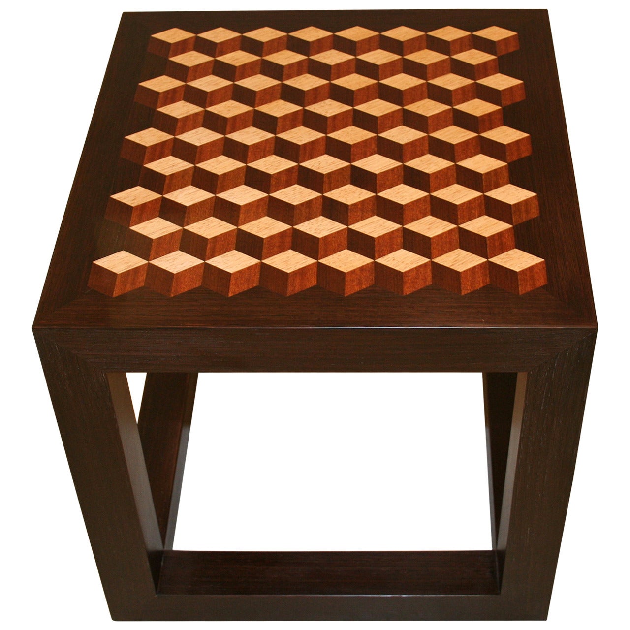 Emily Summers Studio Line Handcrafted End Table with Inlay Detail For Sale