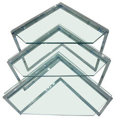 Vintage Chrome and Glass Nesting Tables