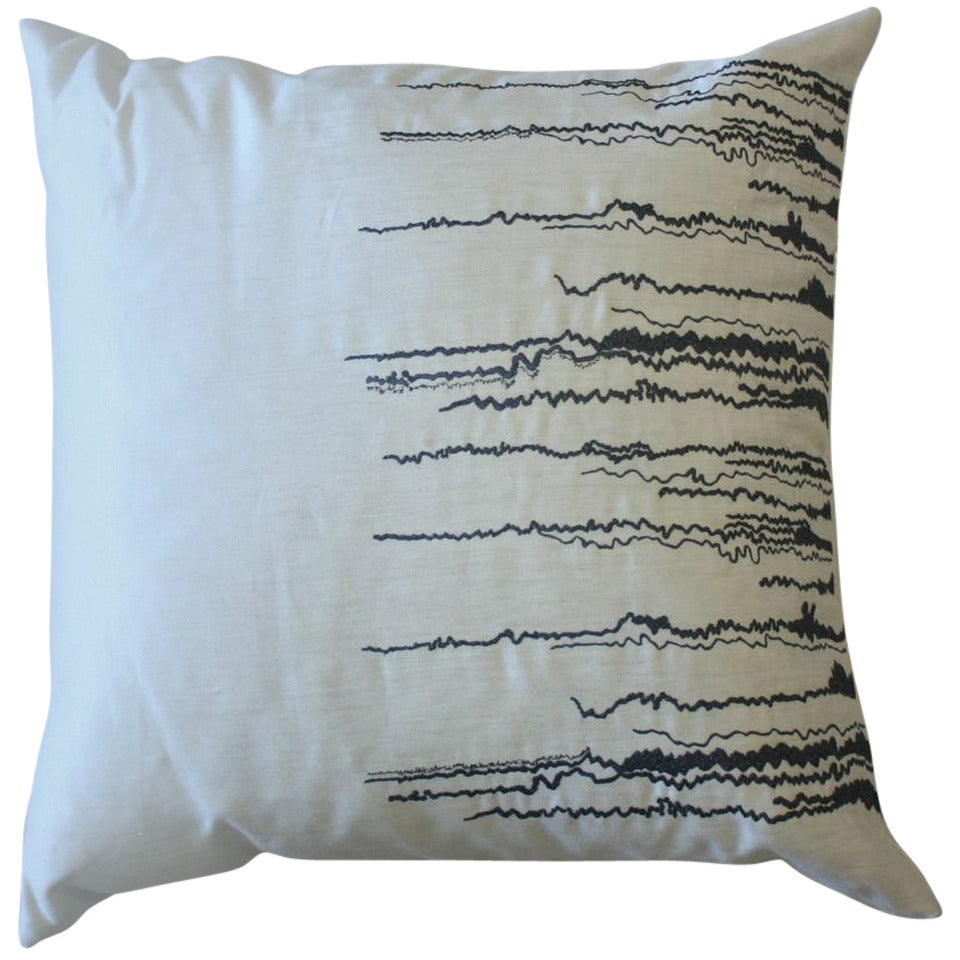 Emily Sumers Studio Line Waterfall Embroidery Pillow For Sale