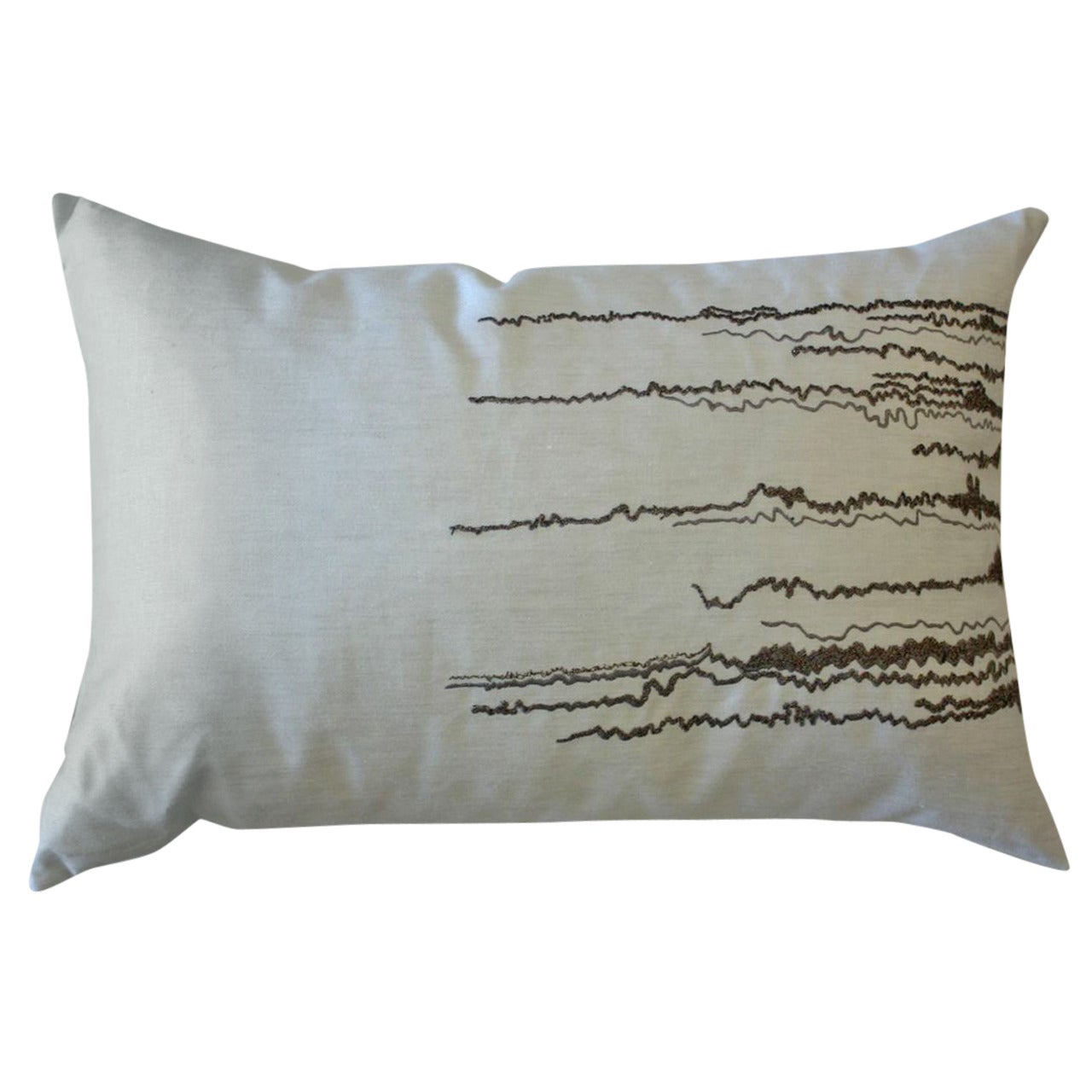 Emily Sumers Studio Line Waterfall Embroidery Pillow For Sale