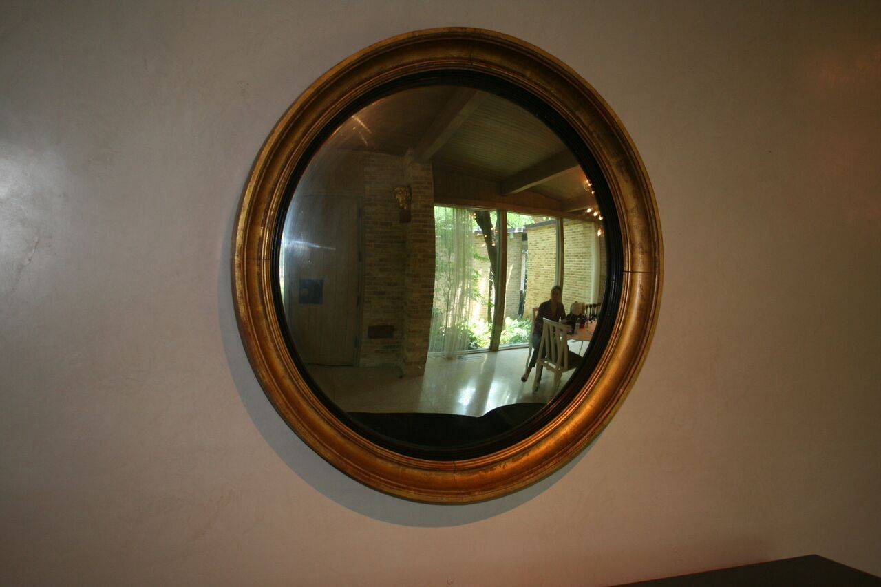 19th Century Regency Giltwood Convex Mirror 2