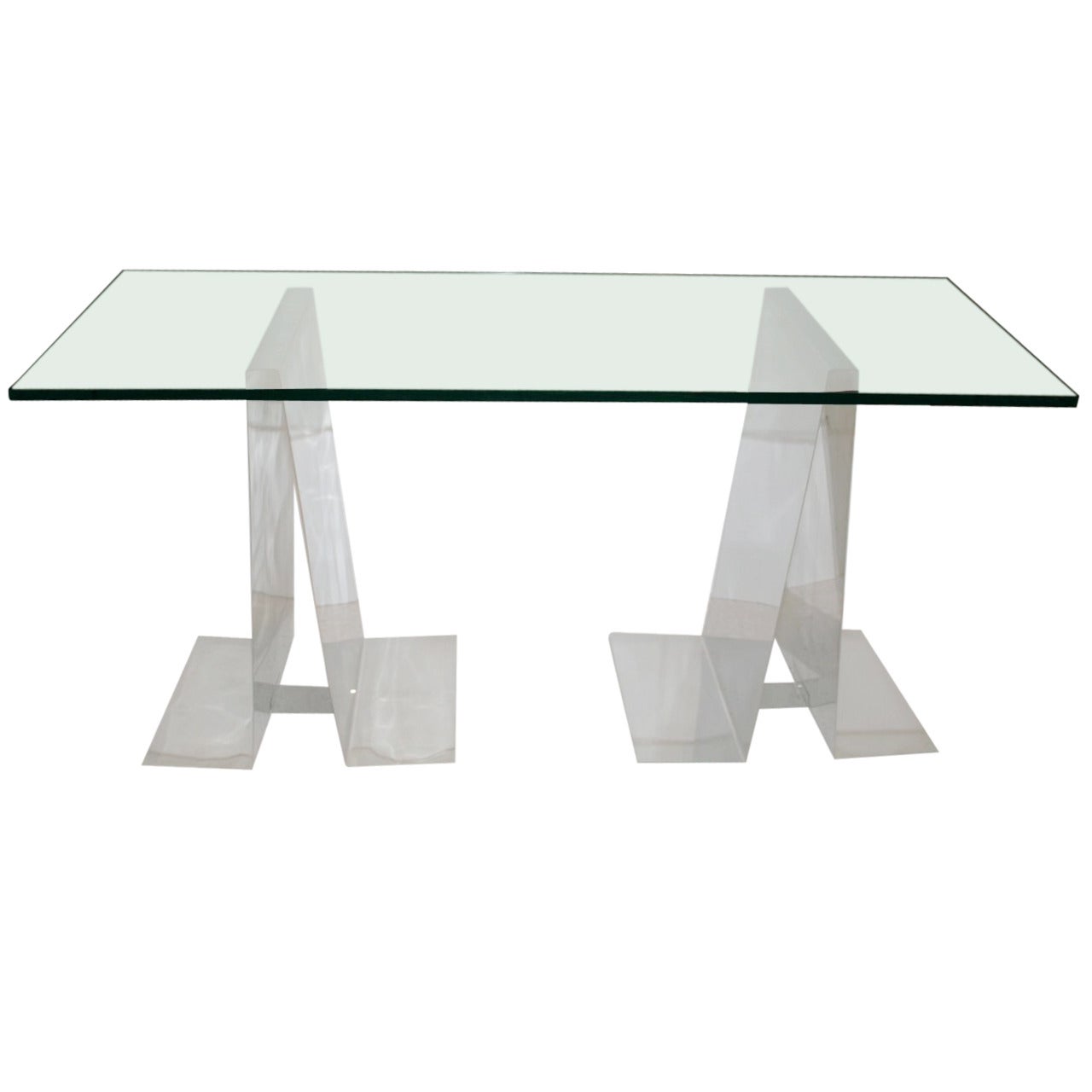 Raphael Polished Stainless Steel Console Table