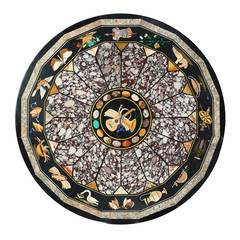 Florentine Pietre Dure and Marble Inlaid Table Top, Italy 19th Century