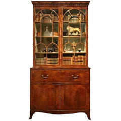 Antique George III Mahogany Secretaire Cabinet, circa 1780-1785